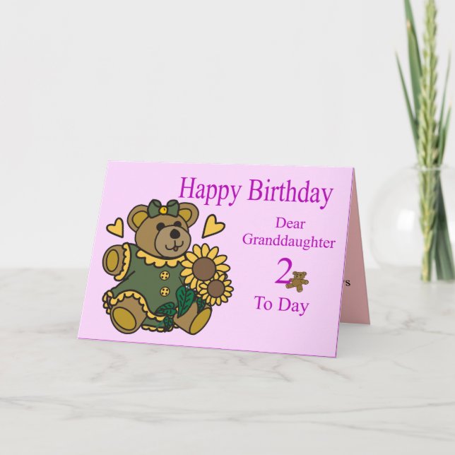 2ème carte d'anniversaire de petite-fille (Devant)