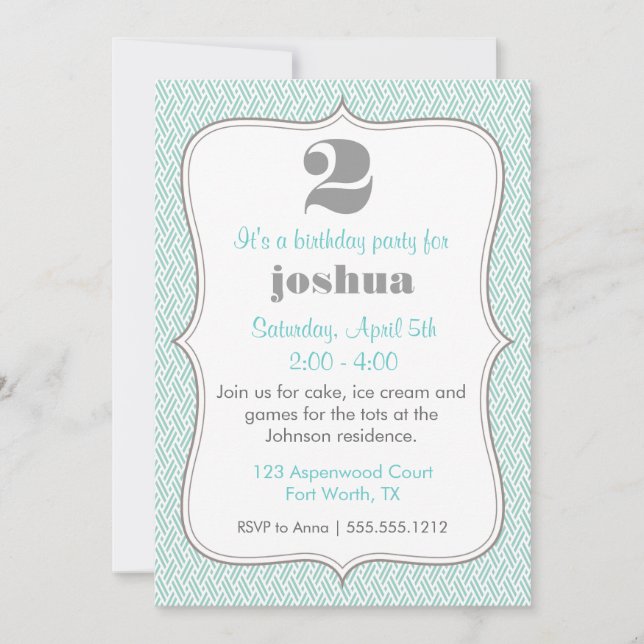 2ème invitation de fête d'anniversaire de cadre de (Devant)