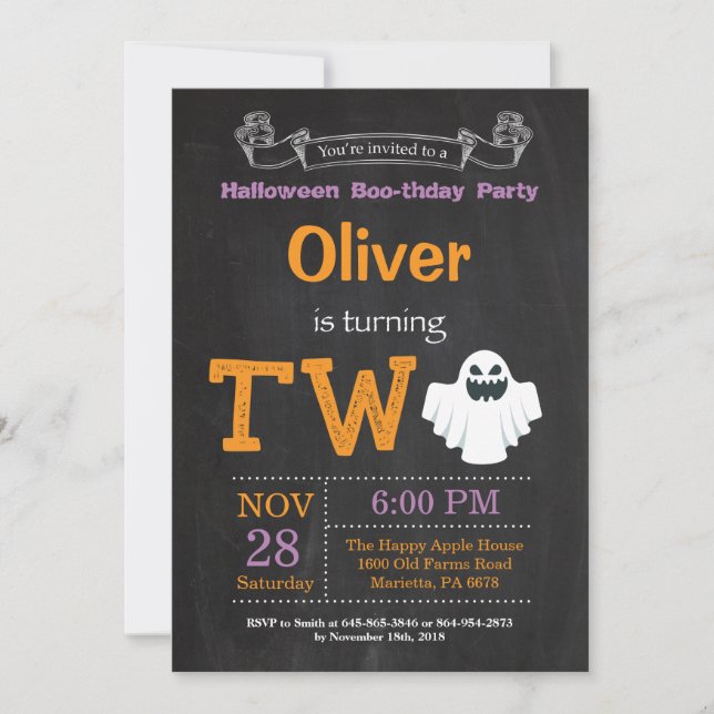 2ème Invitation de partie de Halloween (Devant)