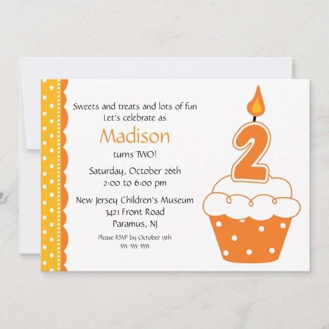 2ème Invitation de petit gâteau d'anniversaire (Devant)