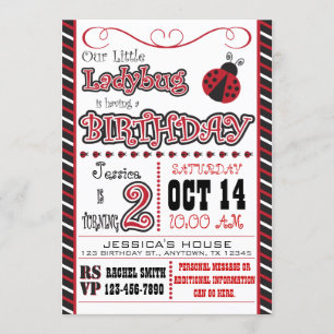 2èmes invitations d'anniversaire de coccinelle