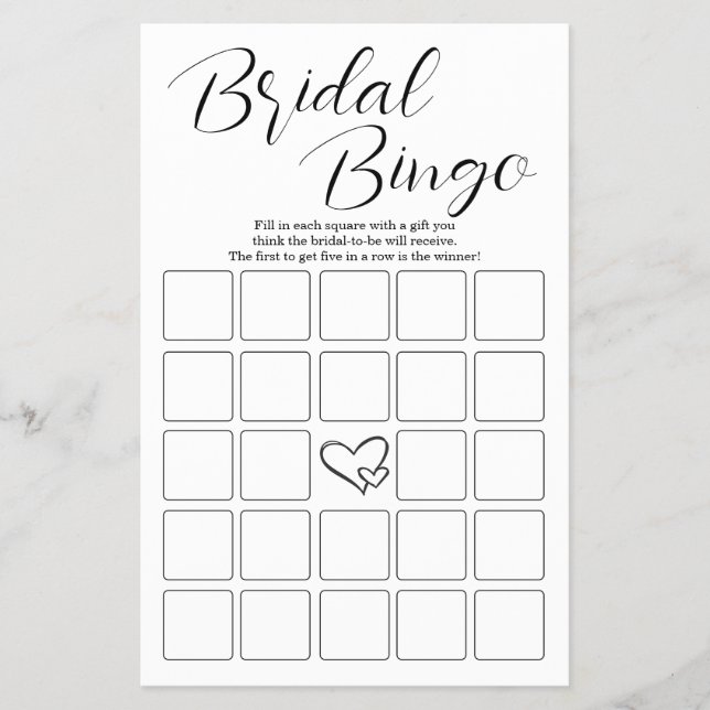 2in1 Bridal Bingo & Whats in your Purse Games Flyer (Front)