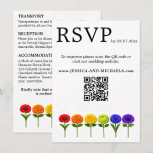 🌈 2in1 RSVP+Details  LGBTQ Flourish Together Enclosure Card