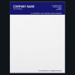 2in Colour Header - Dark Blue Letterhead<br><div class="desc">A business letterhead design with a 2in colour header. The text is placed with an 1/2 in margin (left and right). Ready to be customized. This template also allows you to change the header colour by altering the background colour.</div>