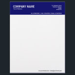 2in Colour Header - Dark Blue Letterhead<br><div class="desc">A business letterhead design with a 2in colour header. The text is placed with an 1/2 in margin (left and right). Ready to be customized. This template also allows you to change the header colour by altering the background colour.</div>