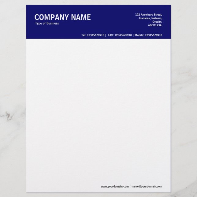 2in Colour Header - Dark Blue Letterhead (Front)