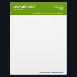 2in Colour Header - Green 669900 Letterhead<br><div class="desc">A business letterhead design with a 2in colour header. The text is placed with an 1/2 in margin (left and right). Ready to be customized. This template also allows you to change the header colour by altering the background colour.</div>