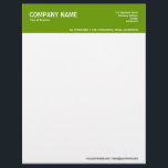 2in Colour Header - Green 669900 Letterhead<br><div class="desc">A business letterhead design with a 2in colour header. The text is placed with an 1/2 in margin (left and right). Ready to be customized. This template also allows you to change the header colour by altering the background colour.</div>