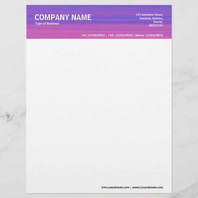 2in Header - Colour Textured Letterhead (Front)