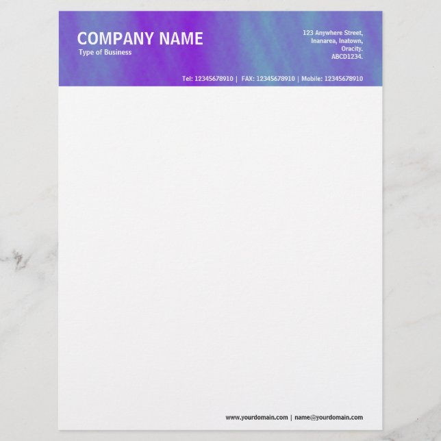 2in Header - Colour Textured Letterhead (Front)