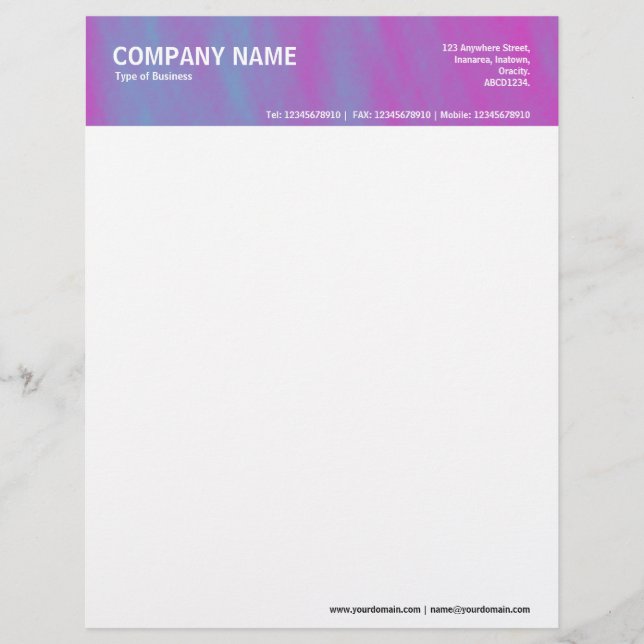 2in Header - Colour Textured Letterhead (Front)