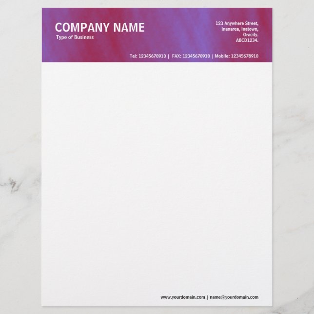 2in Header - Colour Textured Letterhead (Front)