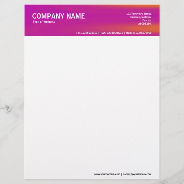 2in Header - Colour Textured Letterhead (Front)