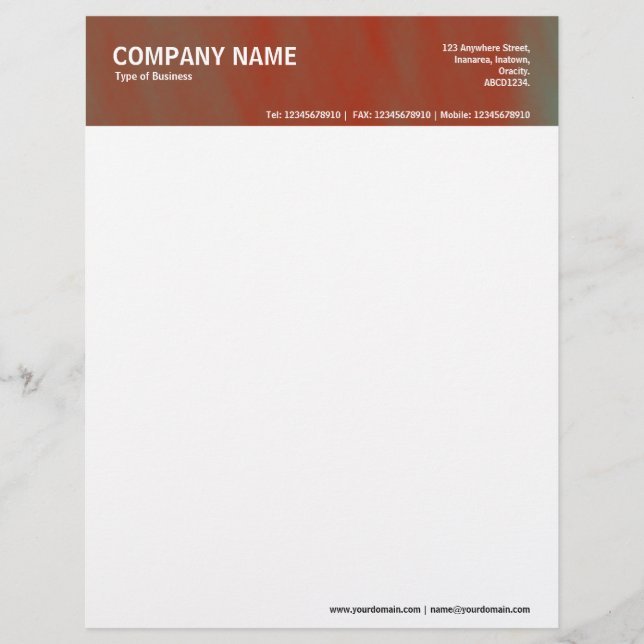 2in Header - Colour Textured Letterhead (Front)