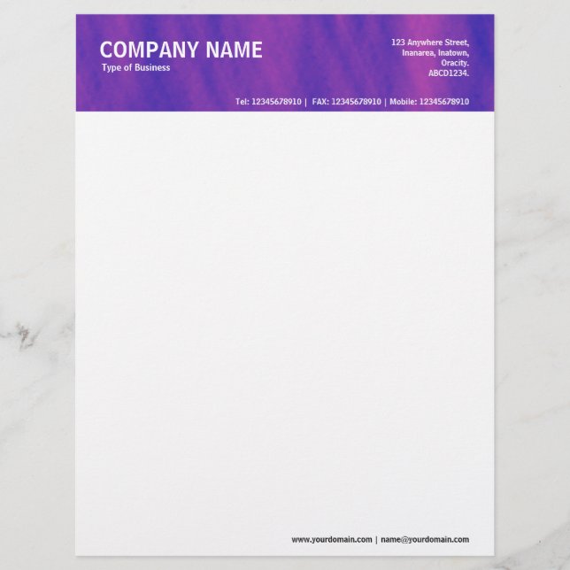 2in Header - Colour Textured Letterhead (Front)