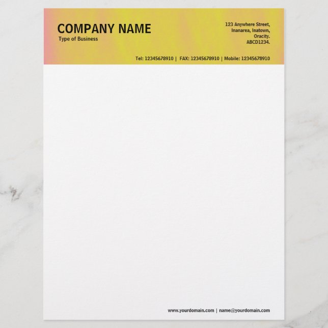 2in Header - Colour Textured Letterhead (Front)