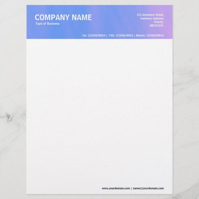 2in Header - Colour Textured Letterhead (Front)