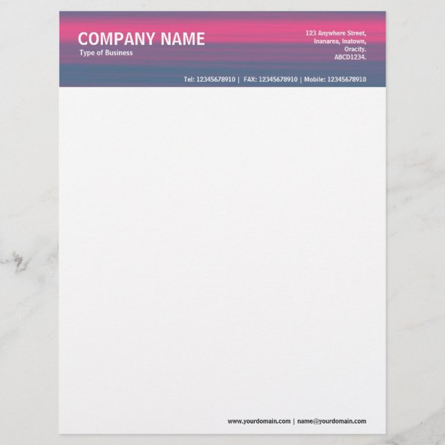 2in Header - Colour Textured Letterhead (Front)