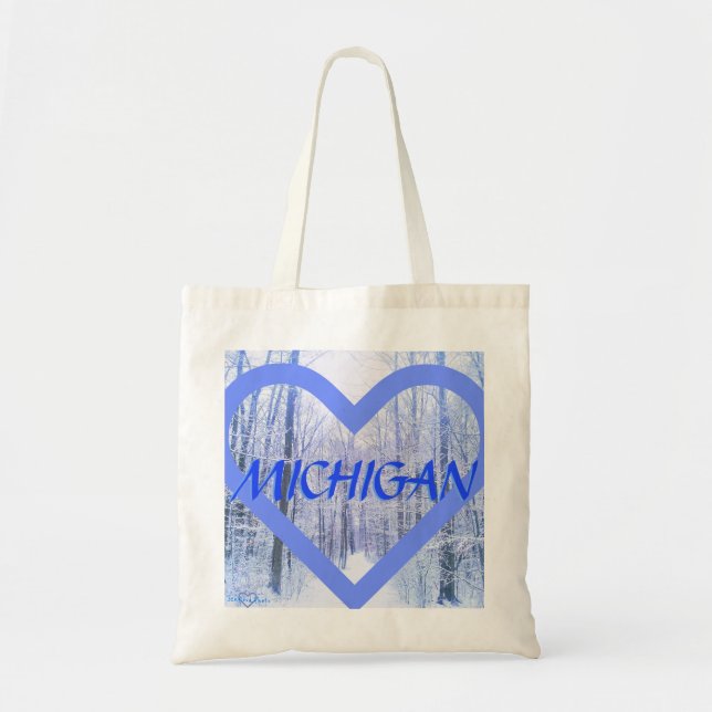 2MICHIGAN WINTER HEART TOTE (Front)