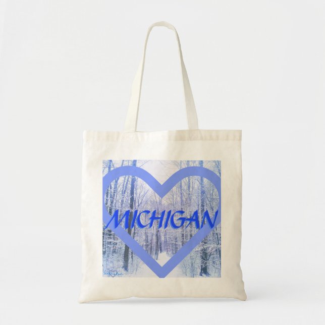 2MICHIGAN WINTER HEART TOTE BAG (Front)