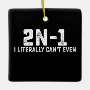 2n-1 I Literally Can't Even Math Teacher Ceramic Ornament