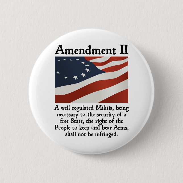 2nd Amendment 2 Inch Round Button (Front)