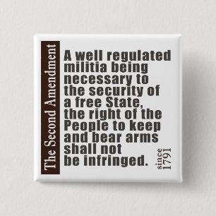 2nd Amendment 2 Inch Square Button