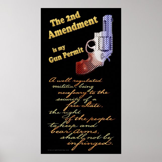 2nd amendment Gun Permit Poster (Front)