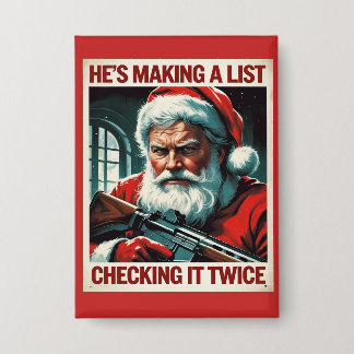 2nd Amendment Santa Button | Christmas Gun Rights