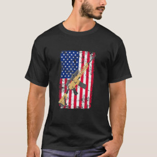 2nd Amendment Supporter - American Flag Usa Rifle  T-Shirt