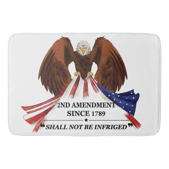 2nd Amendment  Throw Pillow Bath Mat (Front)