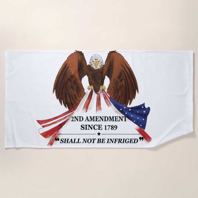2nd Amendment  Throw Pillow Beach Towel (Front)