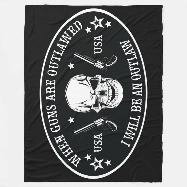2nd Amendment  Throw Pillow Fleece Blanket (Front)