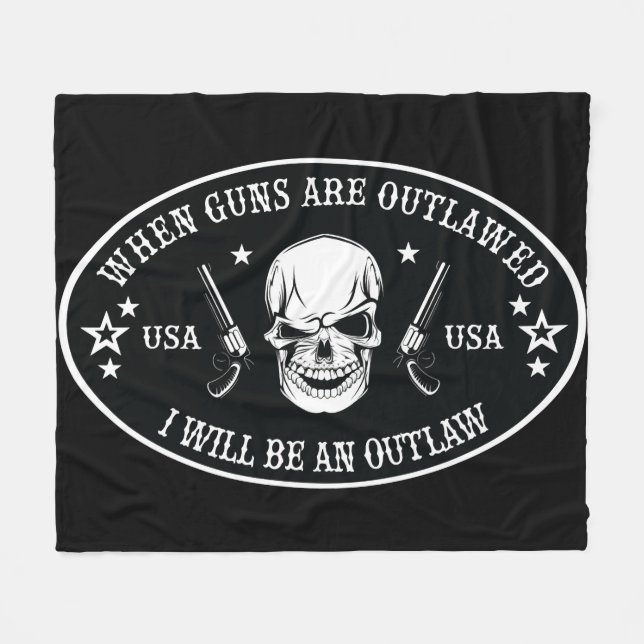 2nd Amendment  Throw Pillow Fleece Blanket (Front (Horizontal))