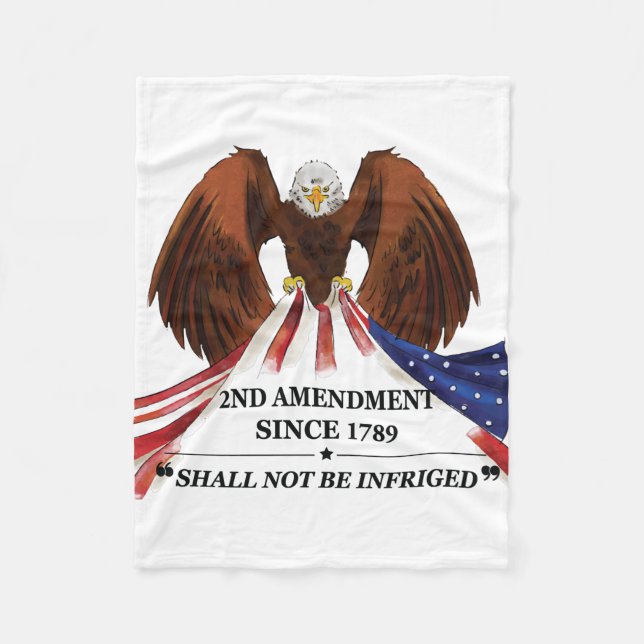 2nd Amendment  Throw Pillow Fleece Blanket (Front)