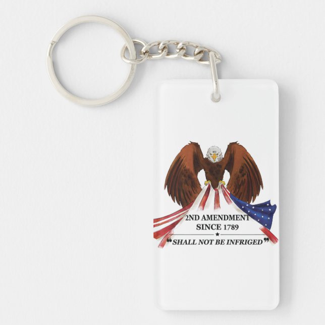 2nd Amendment  Throw Pillow Keychain (Front)