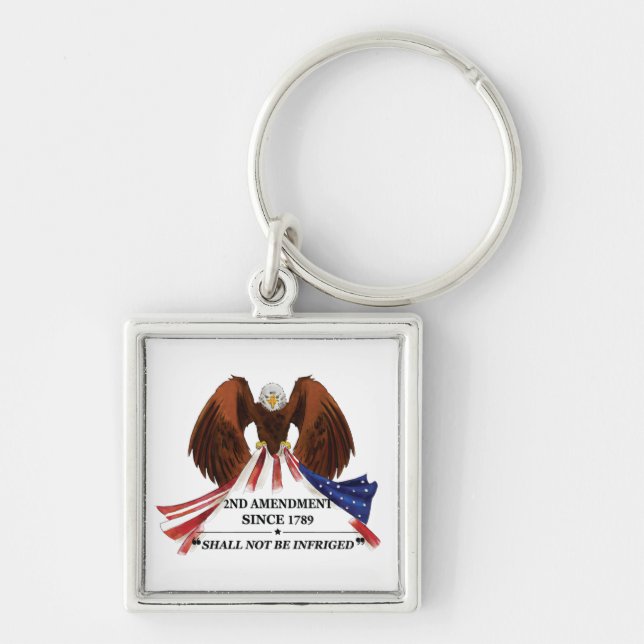 2nd Amendment  Throw Pillow Keychain (Front)