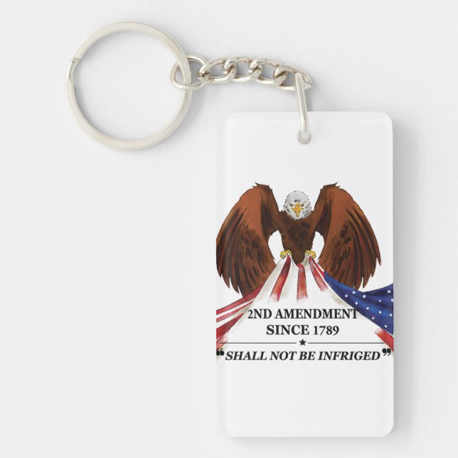 2nd Amendment  Throw Pillow Keychain (Front)