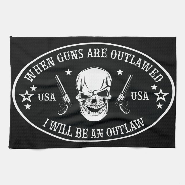 2nd Amendment  Throw Pillow Kitchen Towel (Horizontal)