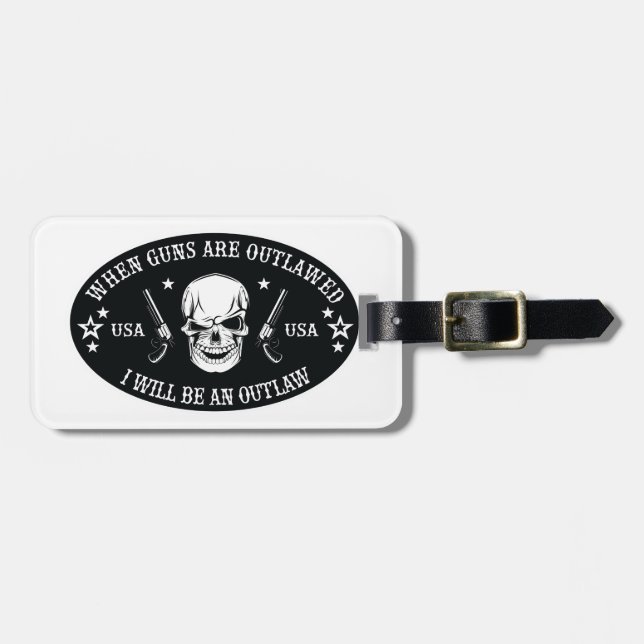 2nd Amendment  Throw Pillow Luggage Tag (Front Horizontal)