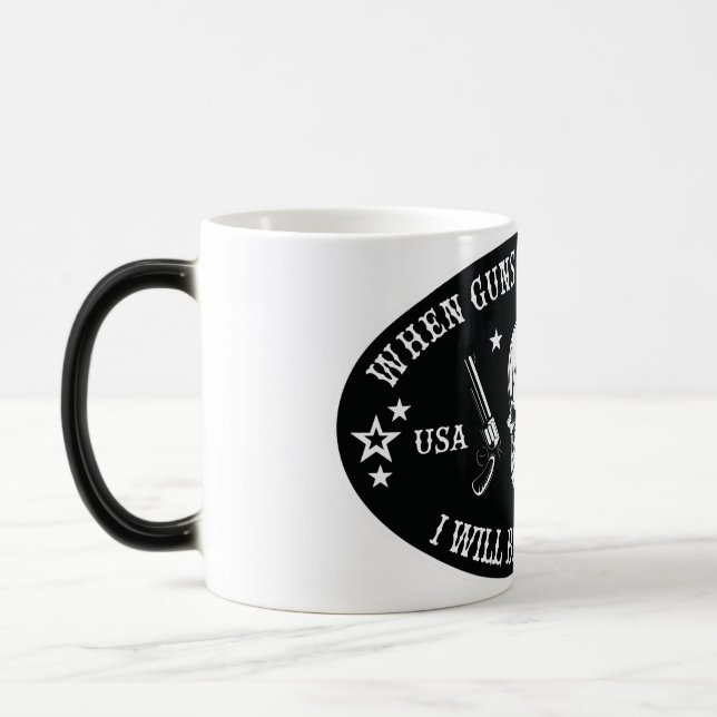 2nd Amendment  Throw Pillow Magic Mug (Left)