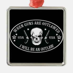 2nd Amendment Throw Pillow Metal Ornament