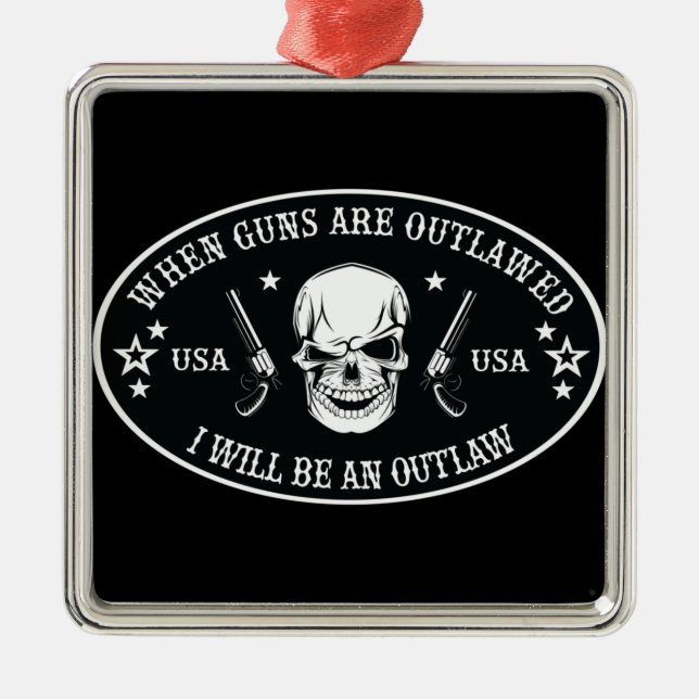 2nd Amendment  Throw Pillow Metal Ornament (Front)