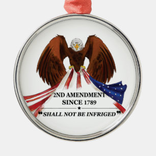 2nd Amendment Throw Pillow Metal Ornament