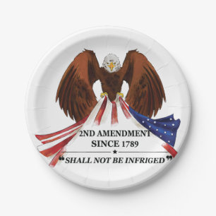 2nd Amendment  Throw Pillow Paper Plate