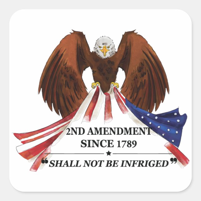 2nd Amendment  Throw Pillow Square Sticker (Front)