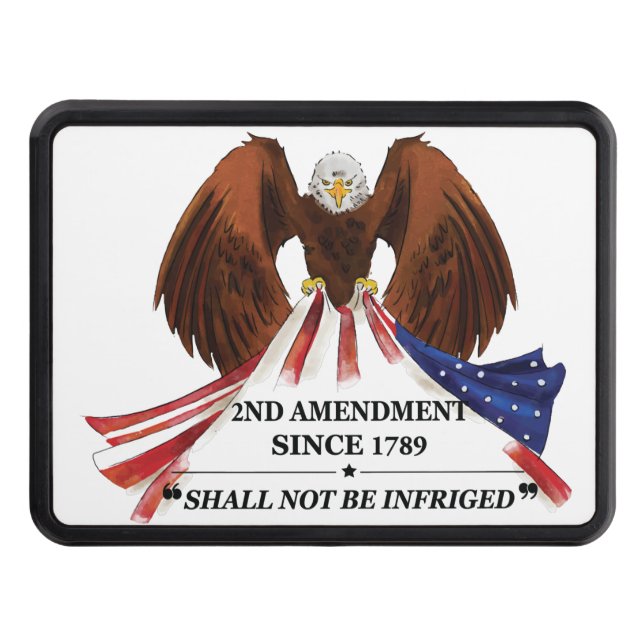 2nd Amendment  Throw Pillow Trailer Hitch Cover (Front)