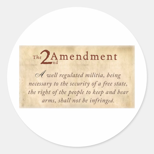 2nd Amendment Vintage Classic Round Sticker (Front)