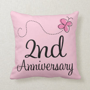 2nd Aniversary Celebration Gift (butterfly) Throw Pillow