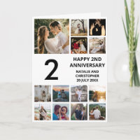 2nd Anniversary 13 Photo Collage Black and White